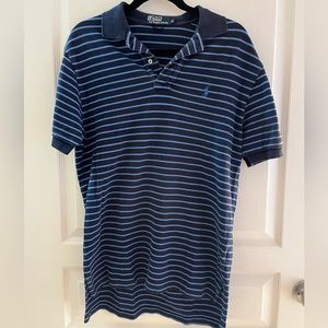 Vintage Mens Short Sleeve Stripped Polo by Ralph Lauren 100% cotton Sz M